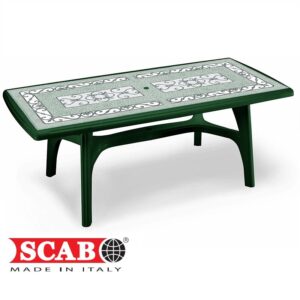 SCAB TAVOLO MOD. PRESIDENT 2000 VERDE DECORATO 200X95