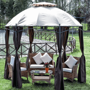 GAZEBO MOD. GOTIC ESAGONALE IN ACCIAIO DIAM. MT 3,5