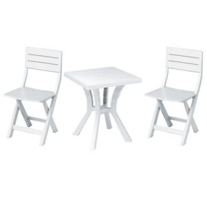 SET DUETTO ELITE TAVOLINO E 2 SEDIE BIANCO