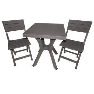 SET DUETTO ELITE TAVOLINO E 2 SEDIE TORTORA