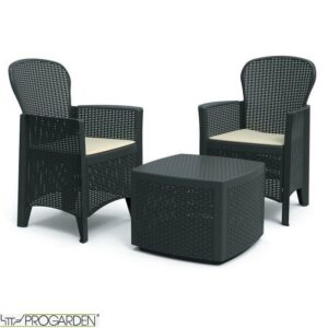 SET TREE SALOTTINO DUE POLTRONE E TAVOLINO ANTRACITE