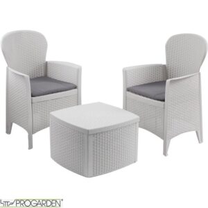 SET TREE SALOTTINO DUE POLTRONE E TAVOLINO BIANCO