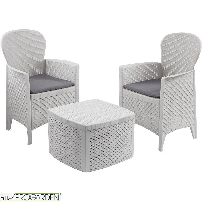 SET TREE SALOTTINO DUE POLTRONE E TAVOLINO BIANCO