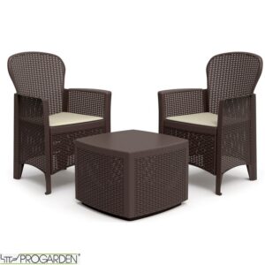 SET TREE SALOTTINO DUE POLTRONE E TAVOLINO MOKA