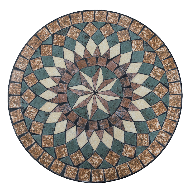 TAVOLO DECORO MOSAICO ''MORGANA'' Ø CM 60 X H.70 - immagine 2