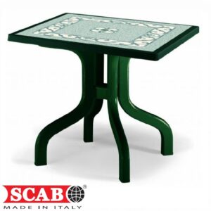 SCAB TAVOLO RIBALTO MOD. CONTRACT VERDE DECORATO 80X80