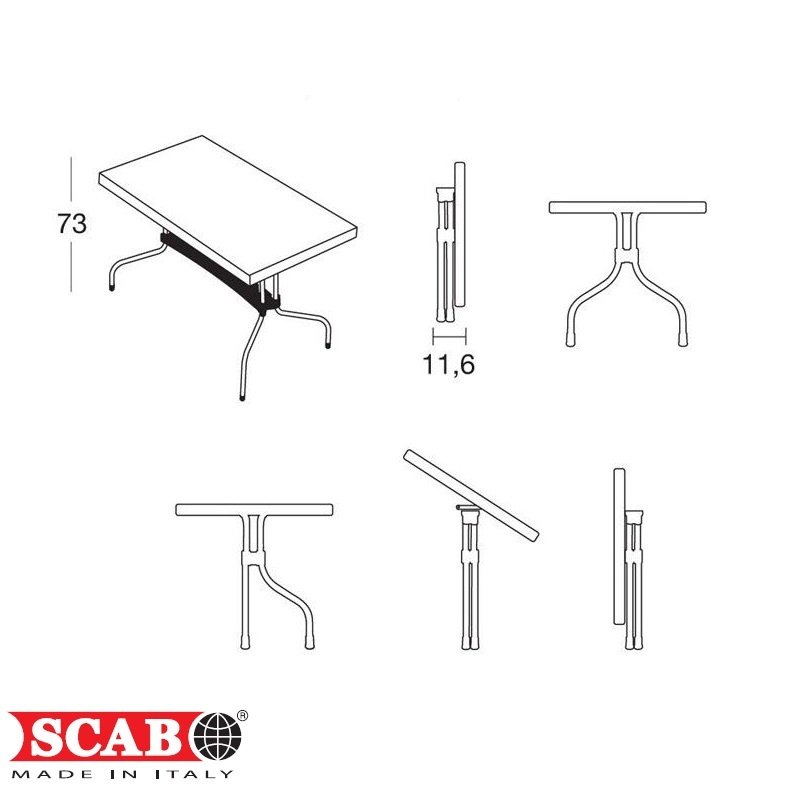 SCAB TAVOLO RIBALTO MOD. CONTRACT BIANCO 140X80 - immagine 2