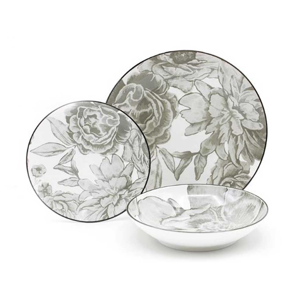 SERVIZIO PIATTI BOUQUET - GRIGIO