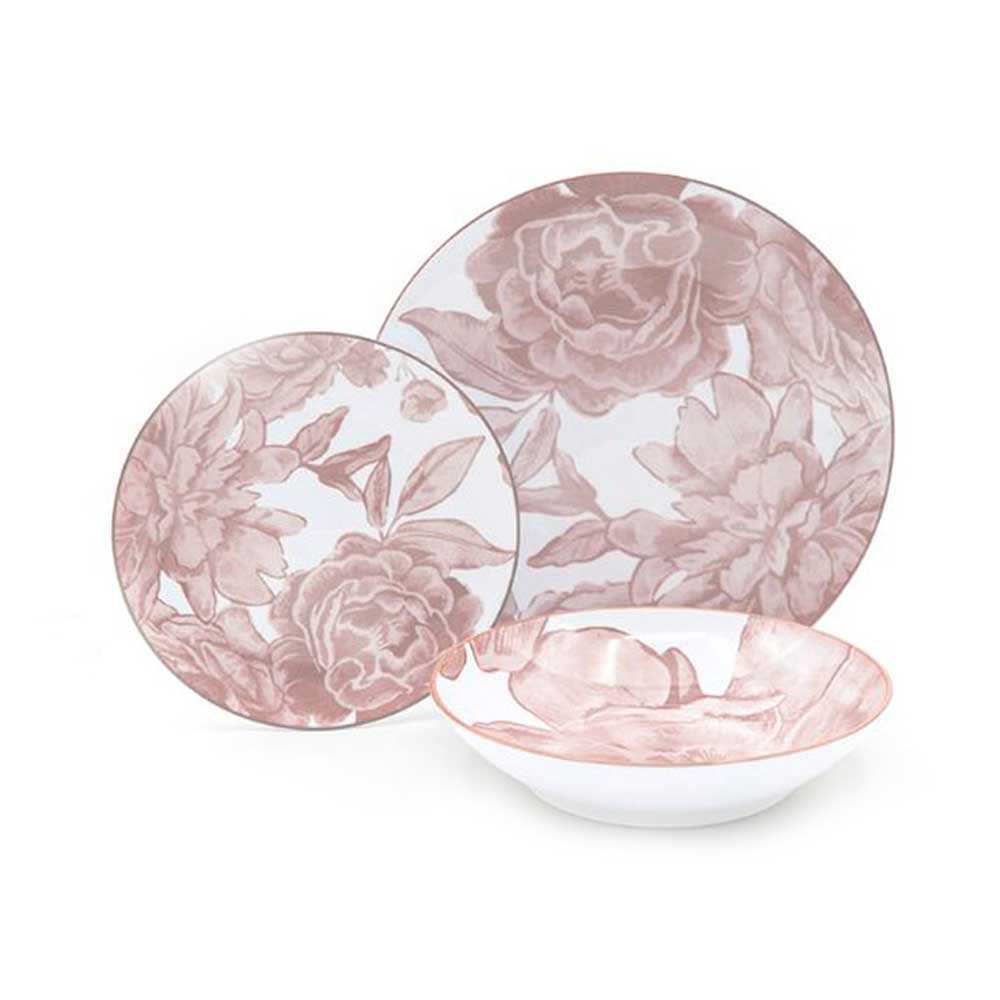 SERVIZIO PIATTI BOUQUET - ROSA