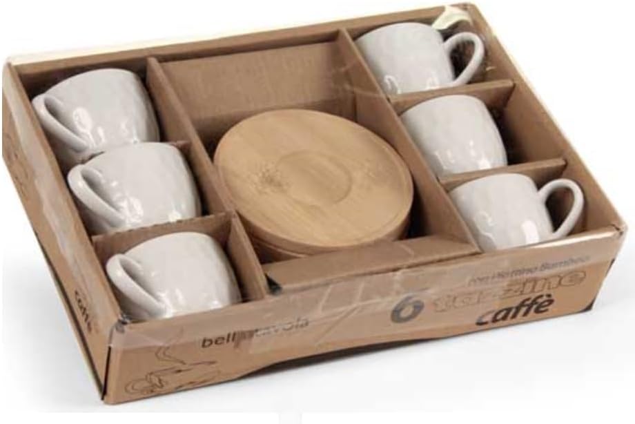 SET SEI TAZZINE C/PIATTINI BAMBOO