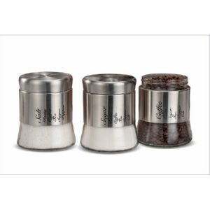 SET BARATTOLI VETRO/INOX