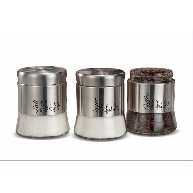 SET BARATTOLI VETRO/INOX