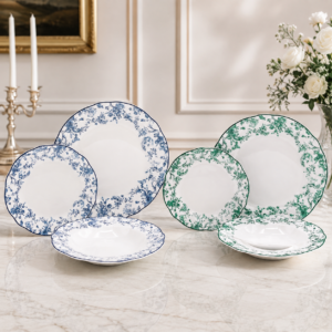 SERV. PIATTI 18 PZ CASA MILANO WINSTON BLU / VERDE