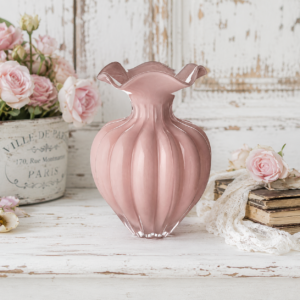 VASO VETRO ROSA L'ARTE DI NACCHI