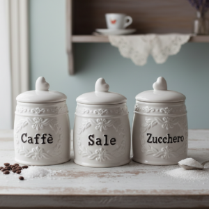 SET TRE BARATTOLI CERAMICA