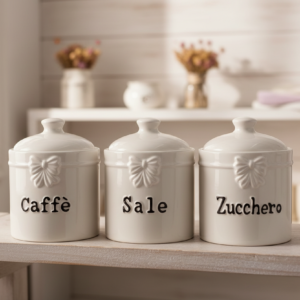 SET TRE BARATTOLI IN CERAMICA