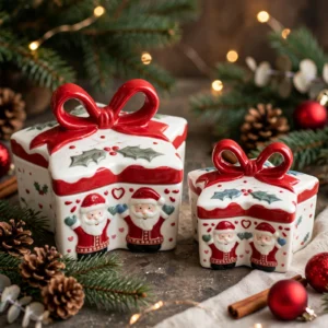 SCATOLA STELLA IN CERAMICA "SANTACLAUS"