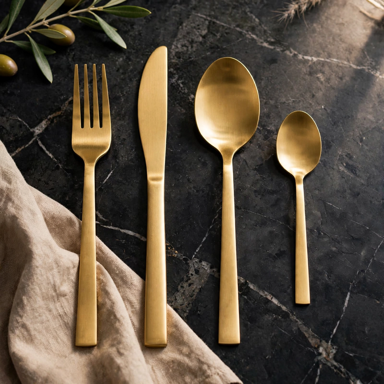 KASAVIVA 24 POSATE INOX ORO SATINATO