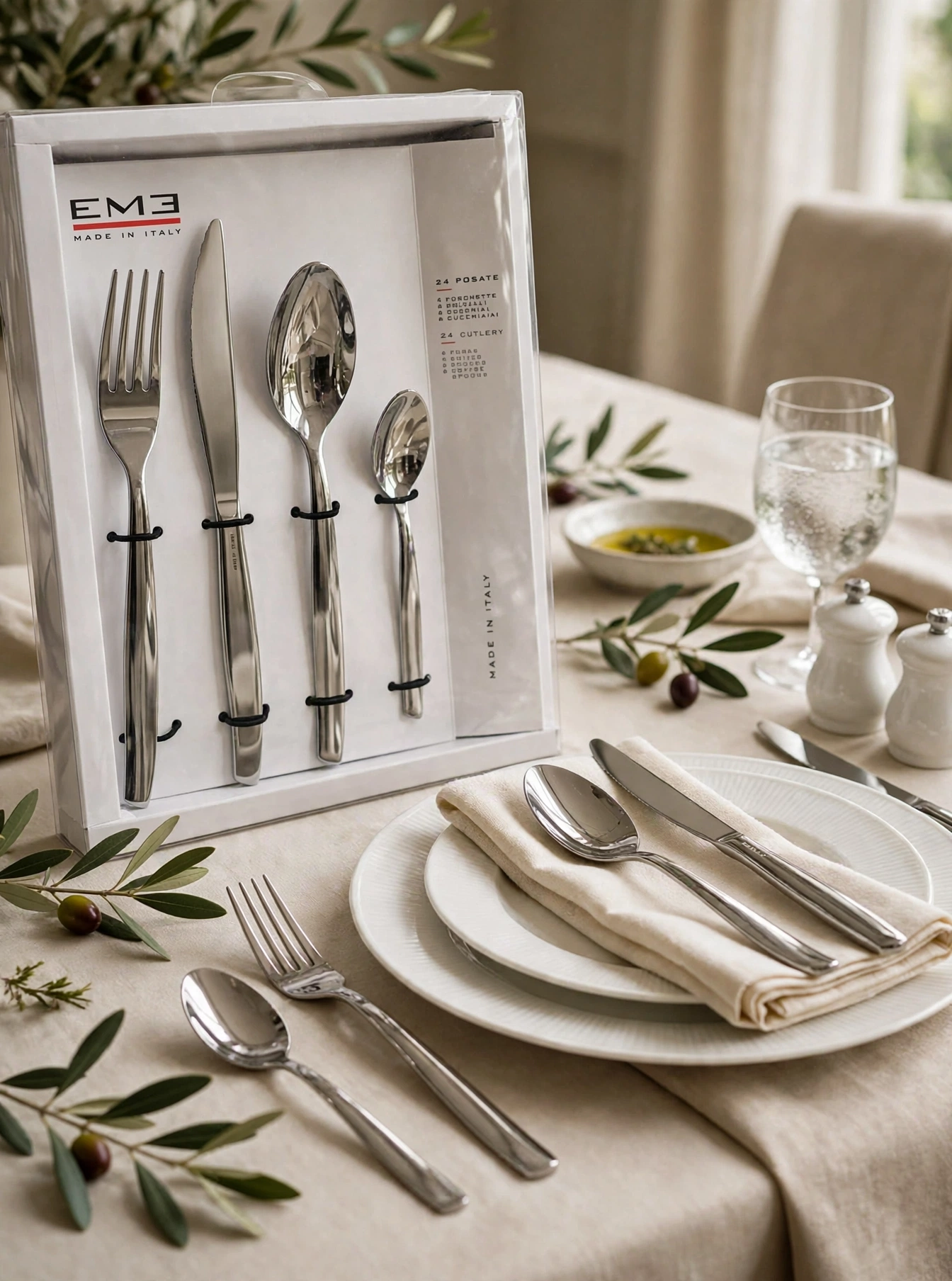 24 POSATE "EME" IN ACCIAO INOX