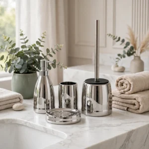 FERIDRAS LINEA DA BAGNO "KROM" IN CERAMICA EFF.CROMATO