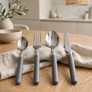 KASAVIVA 24 POSATE INOX C/MANICO IN ABS GRIGIO