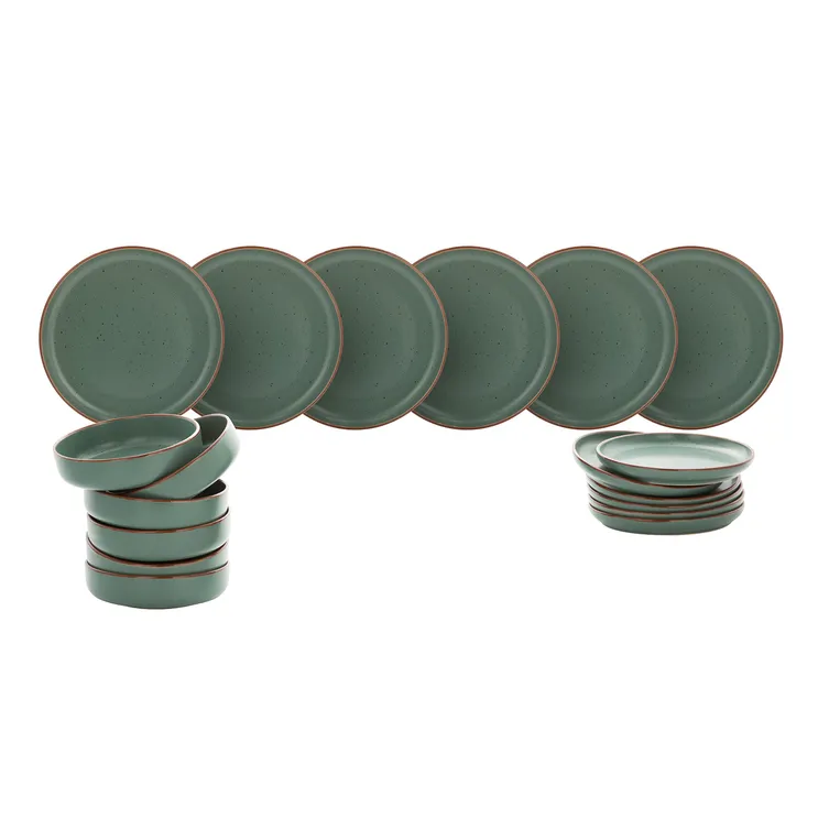 SERV. PIATTI 18 PZ VERDE PETROLIO