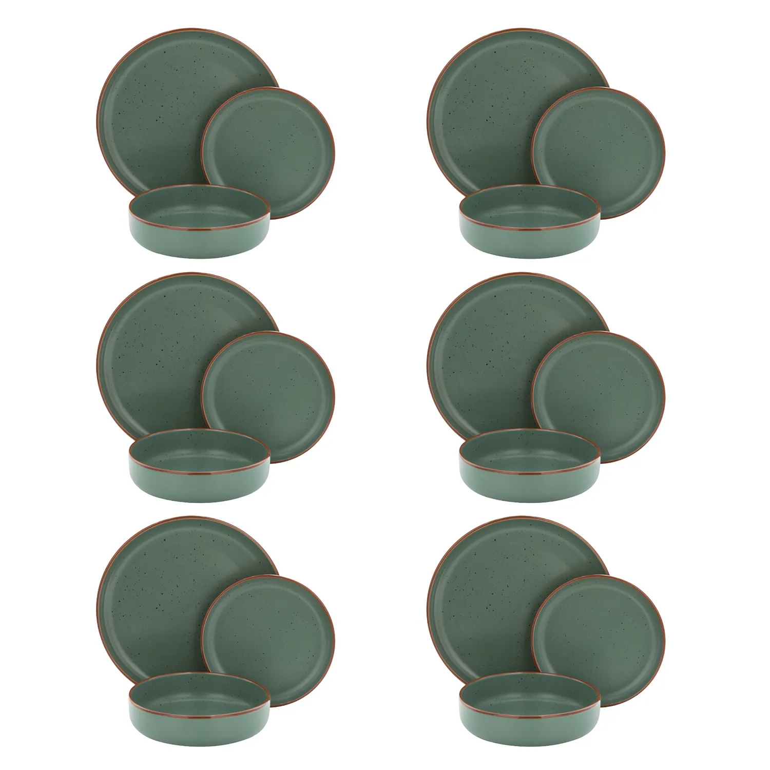 SERV. PIATTI 18 PZ VERDE PETROLIO