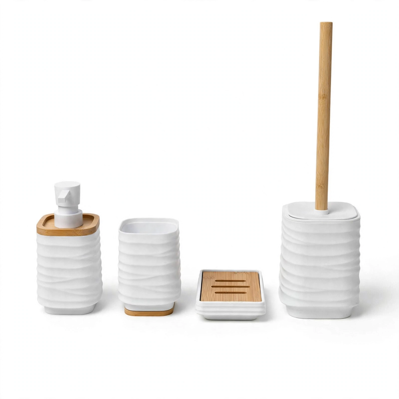 FERIDRAS LINEA DA BAGNO "ALABAMA" IN ABS E BAMBOO BIANCO