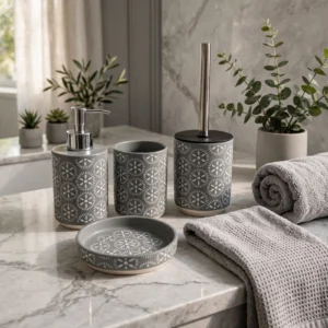 FERIDRAS LINEA DA BAGNO "DALLAS" IN CERAMICA GRIGIO