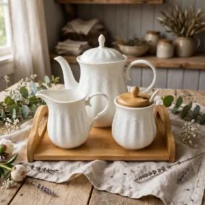 SET 4PZ TEIERA BAMBO E CERAMICA
