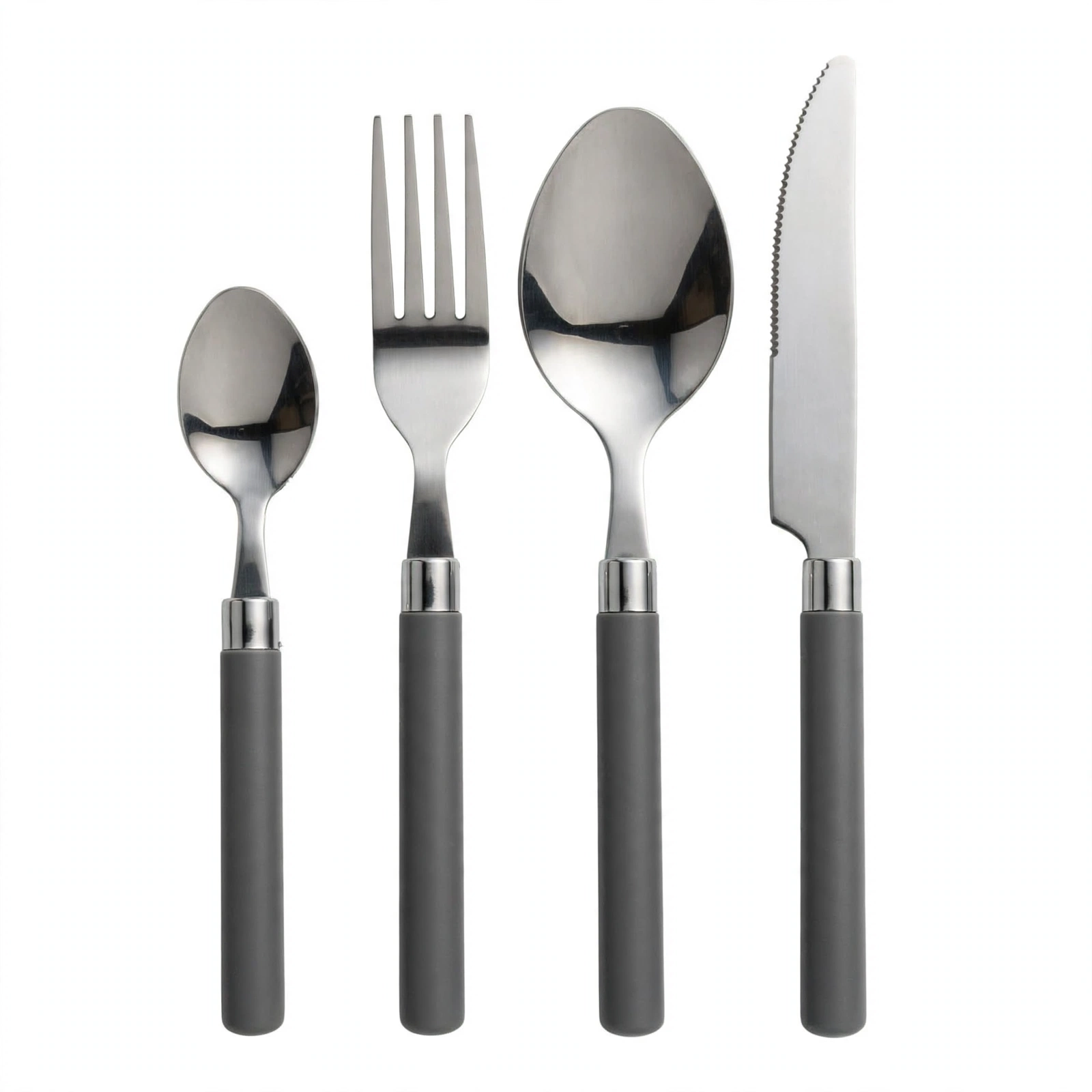 KASAVIVA 24 POSATE INOX C/MANICO IN ABS GRIGIO