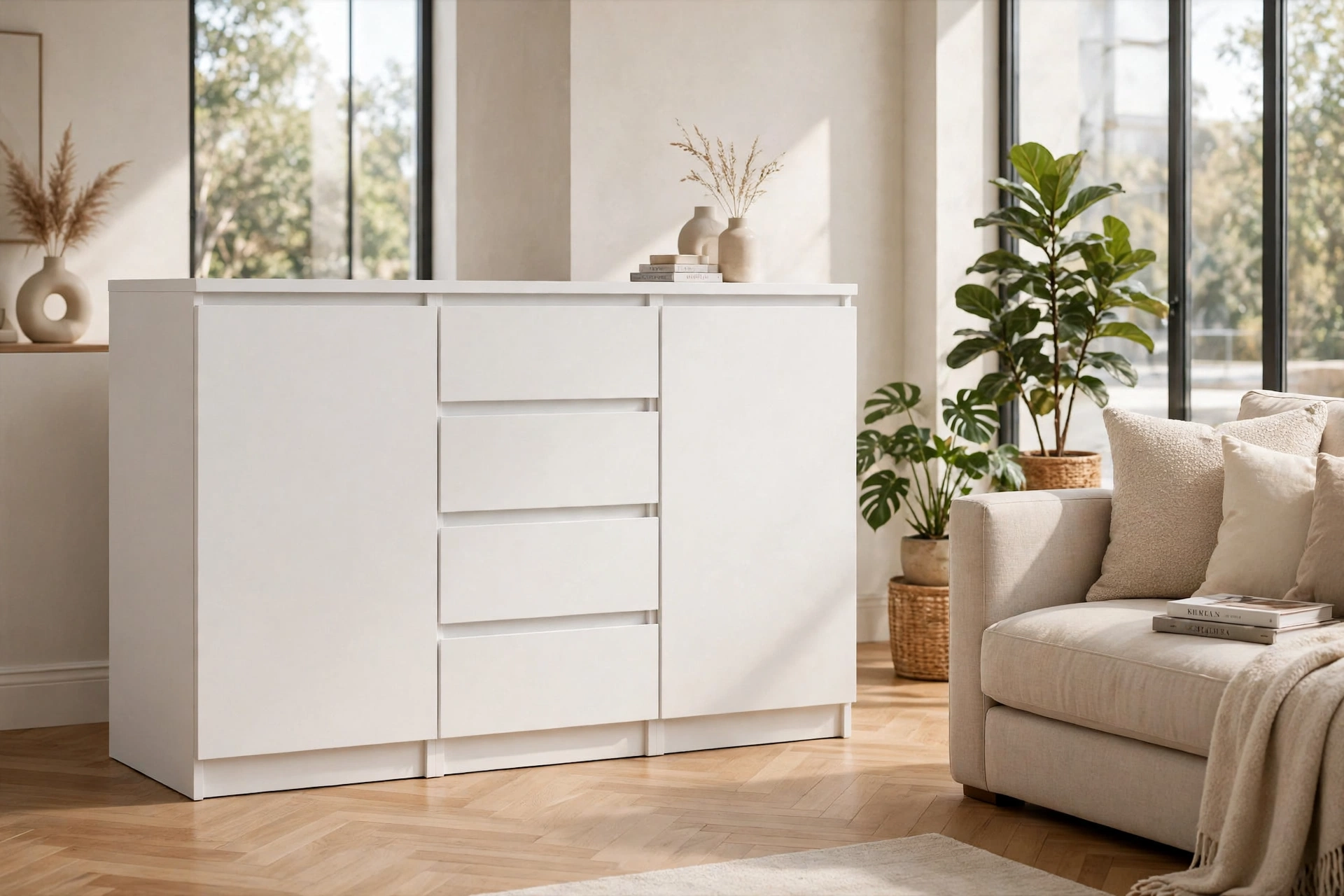 KIT CREDENZA DUE ANTE E 4 CASSETTI