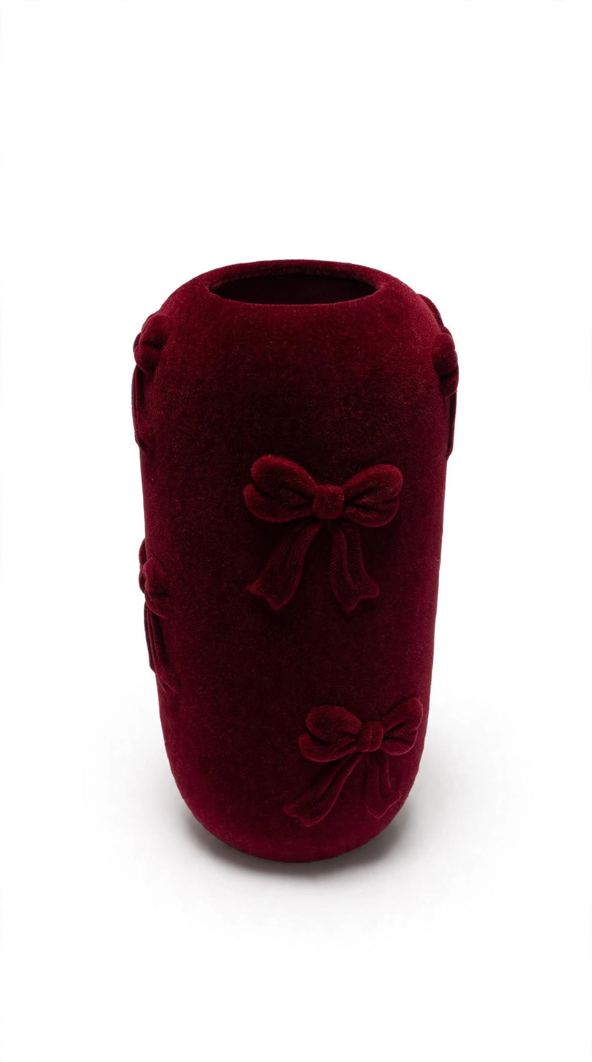 VASO IN VELLUTO BORDEAUX "FIOCCO"