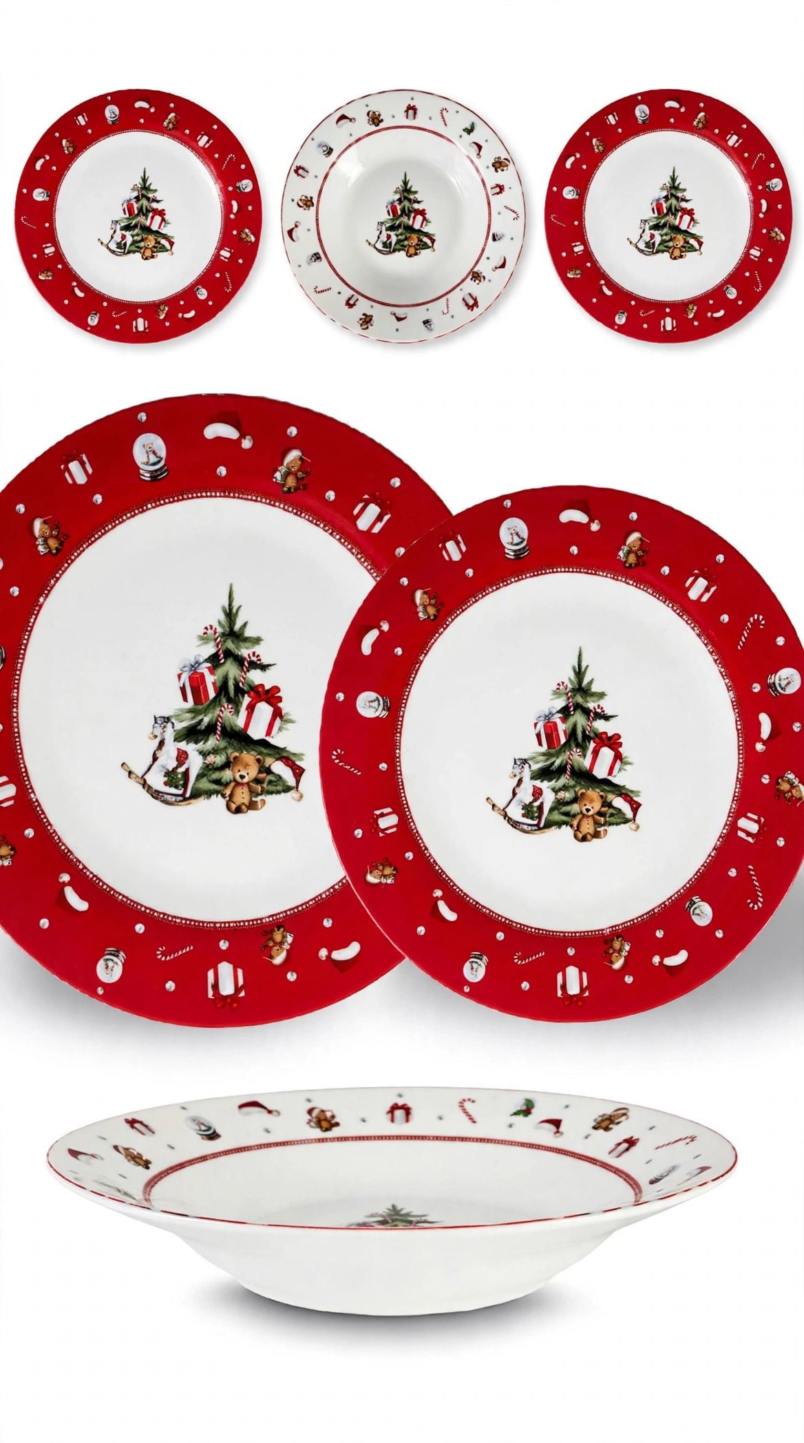 SERV. PIATTI 18 PZ "NOEL" ROSSO