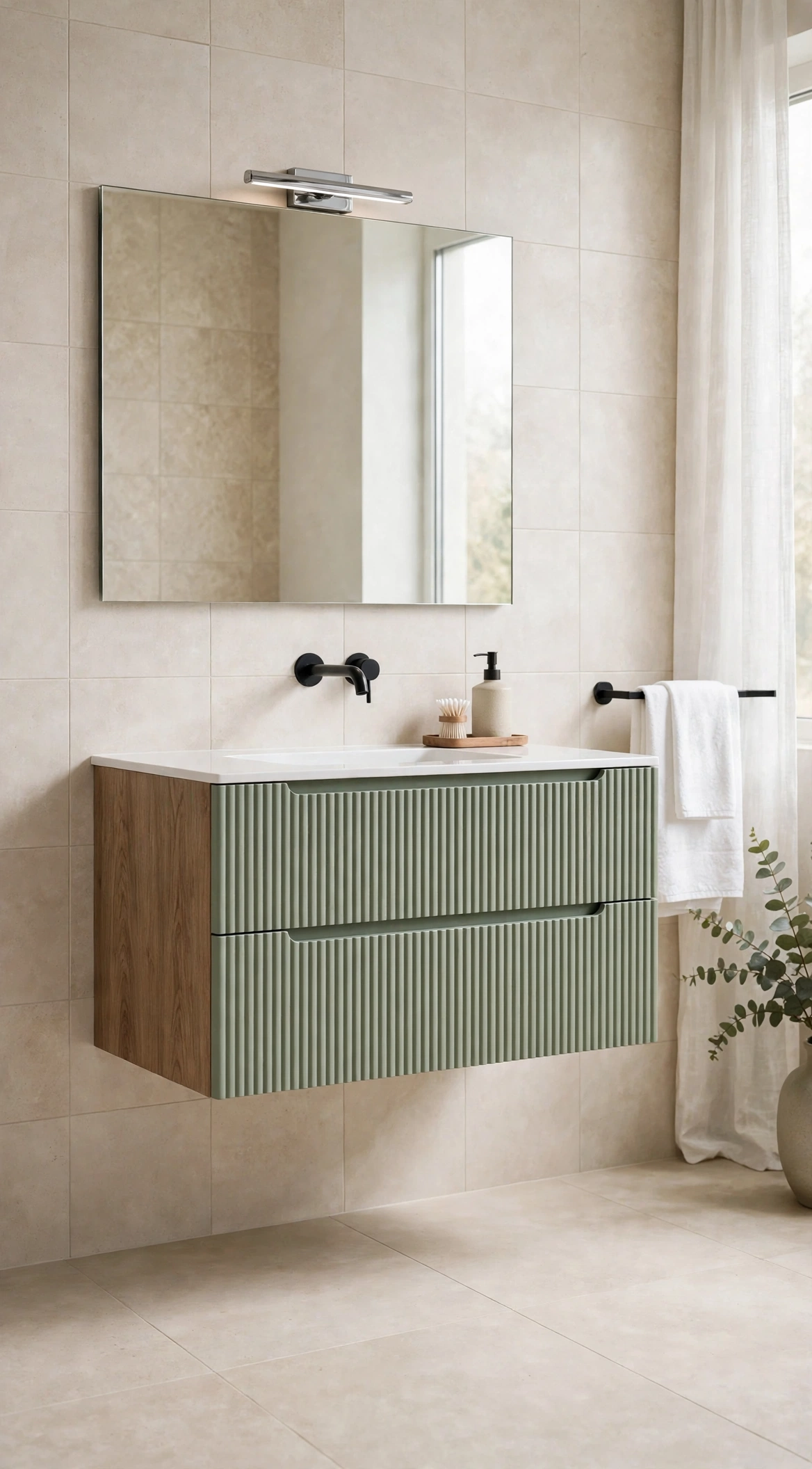 MOBILE DA BAGNO "CANNET" ROVERE/VERDE