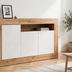 KIT CREDENZA TRE ANTE BIANCO/ROVERE