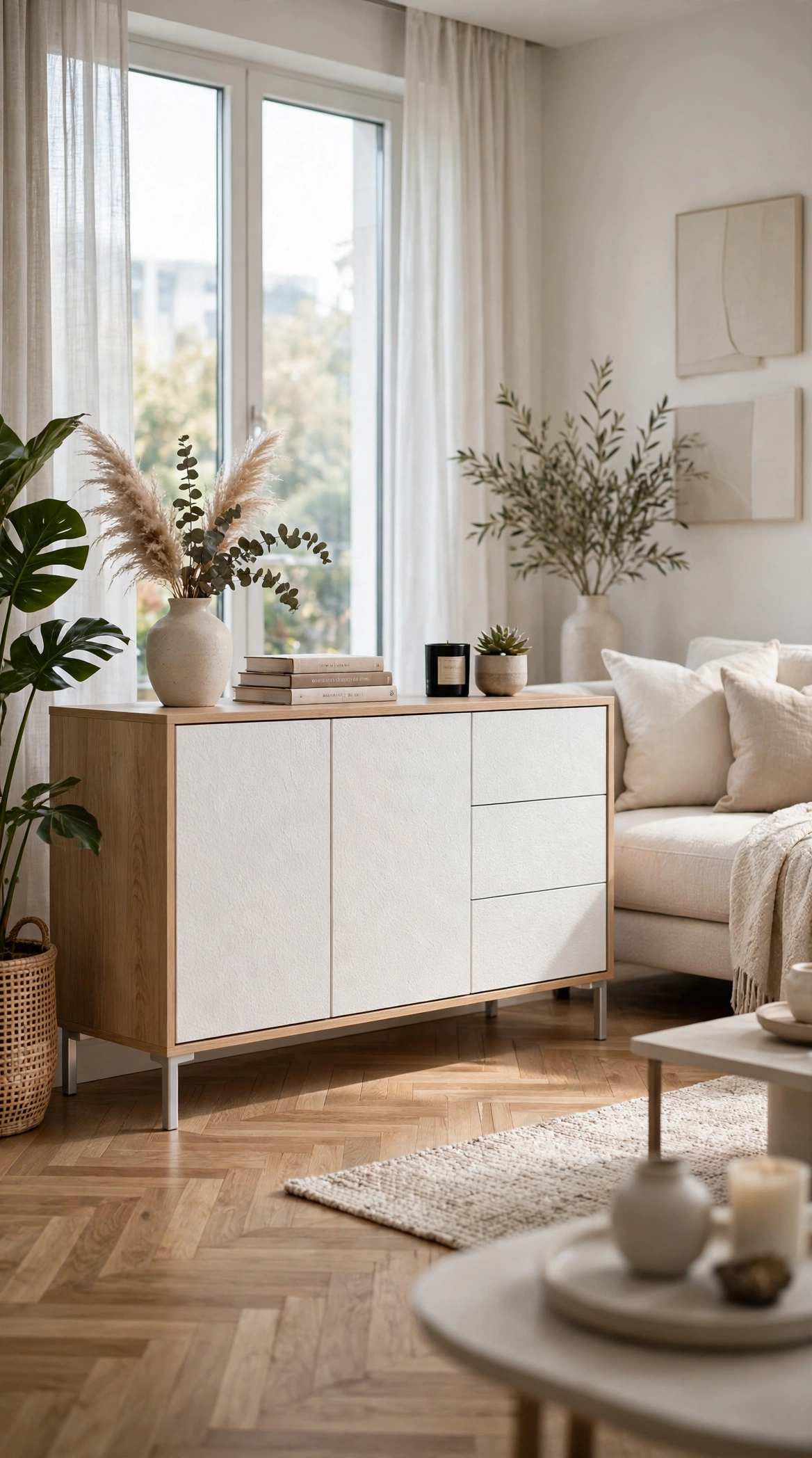 KIT CREDENZA "BOOKLIN" ROVERE/BIANCA