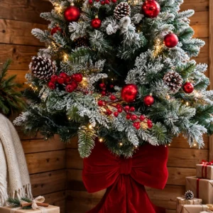 BASE ALBERO "FIOCCO" IN VELLUTO ROSSO