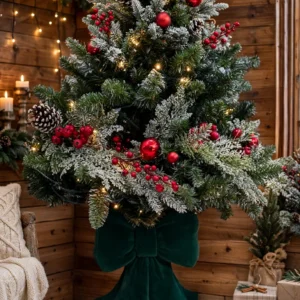BASE ALBERO "FIOCCO" IN VELLUTO VERDE