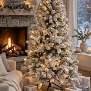 ALBERO DI NATALE SLIM "GRAN PARADISO" INNEVATO 180 CM