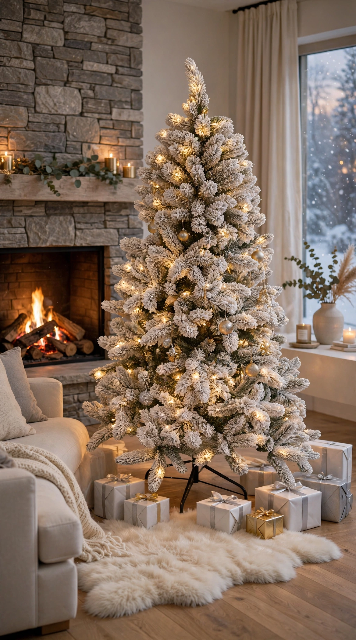 ALBERO DI NATALE SLIM "GRAN PARADISO" INNEVATO 180 CM