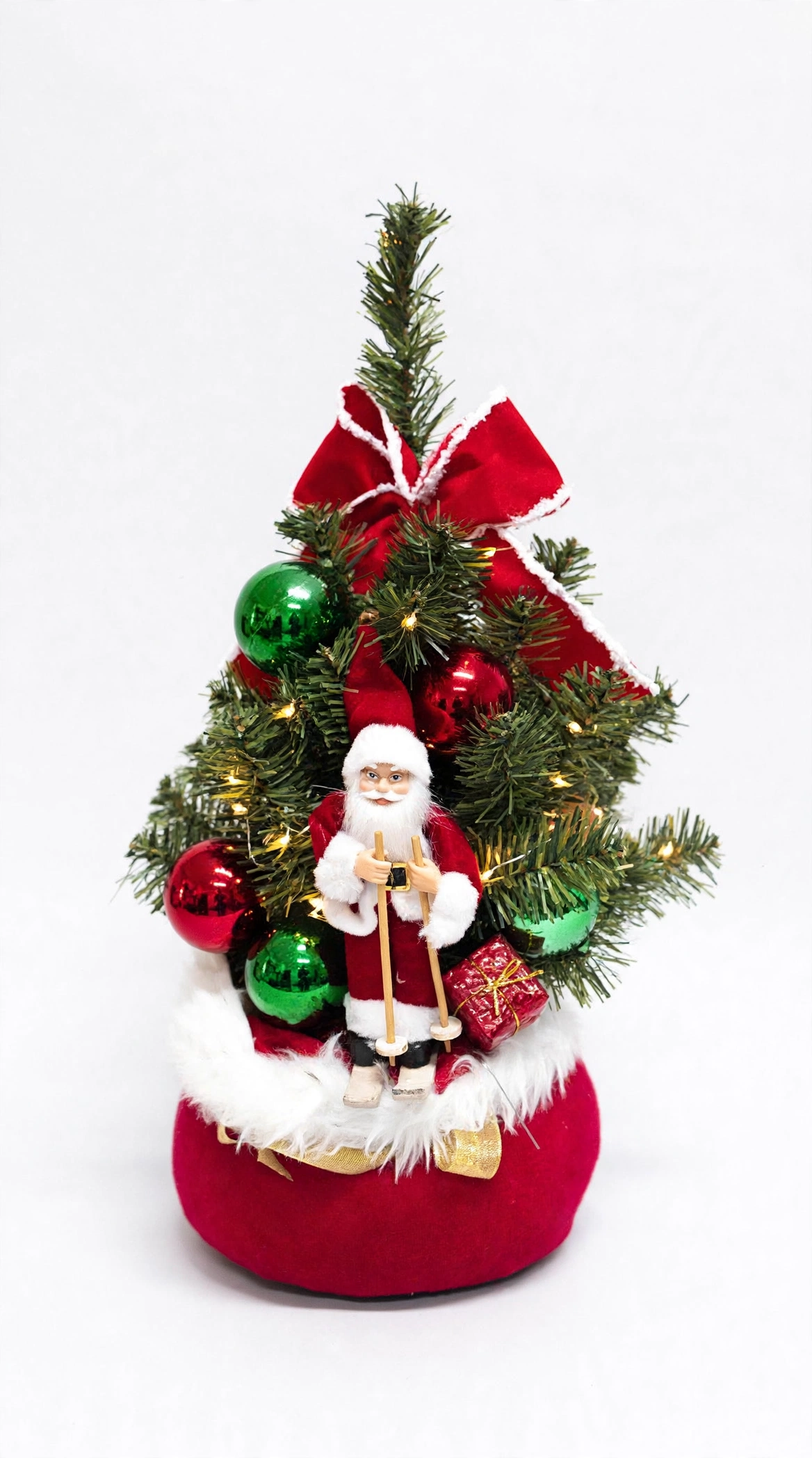 ALBERO DI NATALE CON DECORI E LUCI