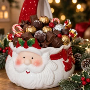 PORTA CIOCCOLATINI "BABBO NATALE" IN CERAMICA