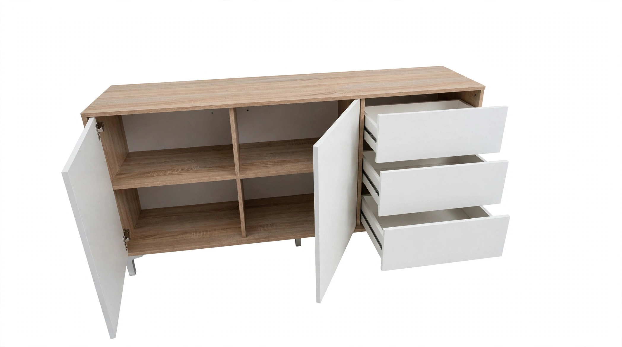 KIT CREDENZA "BOOKLIN" ROVERE/BIANCA