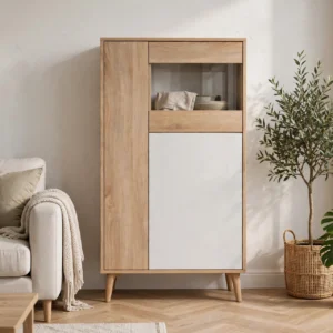 KIT MOBILE CON VETRINETTA BIANCO/ROVERE