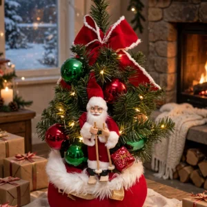 ALBERO DI NATALE CON DECORI E LUCI