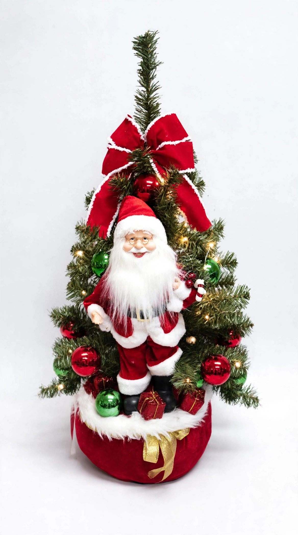 ALBERO DI NATALE CON LUCI E DECORI