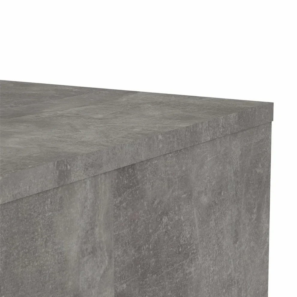 KIT CREDENZA DUE ANTE E QUATTRO CASSETTI BIANCA/CEMENTO
