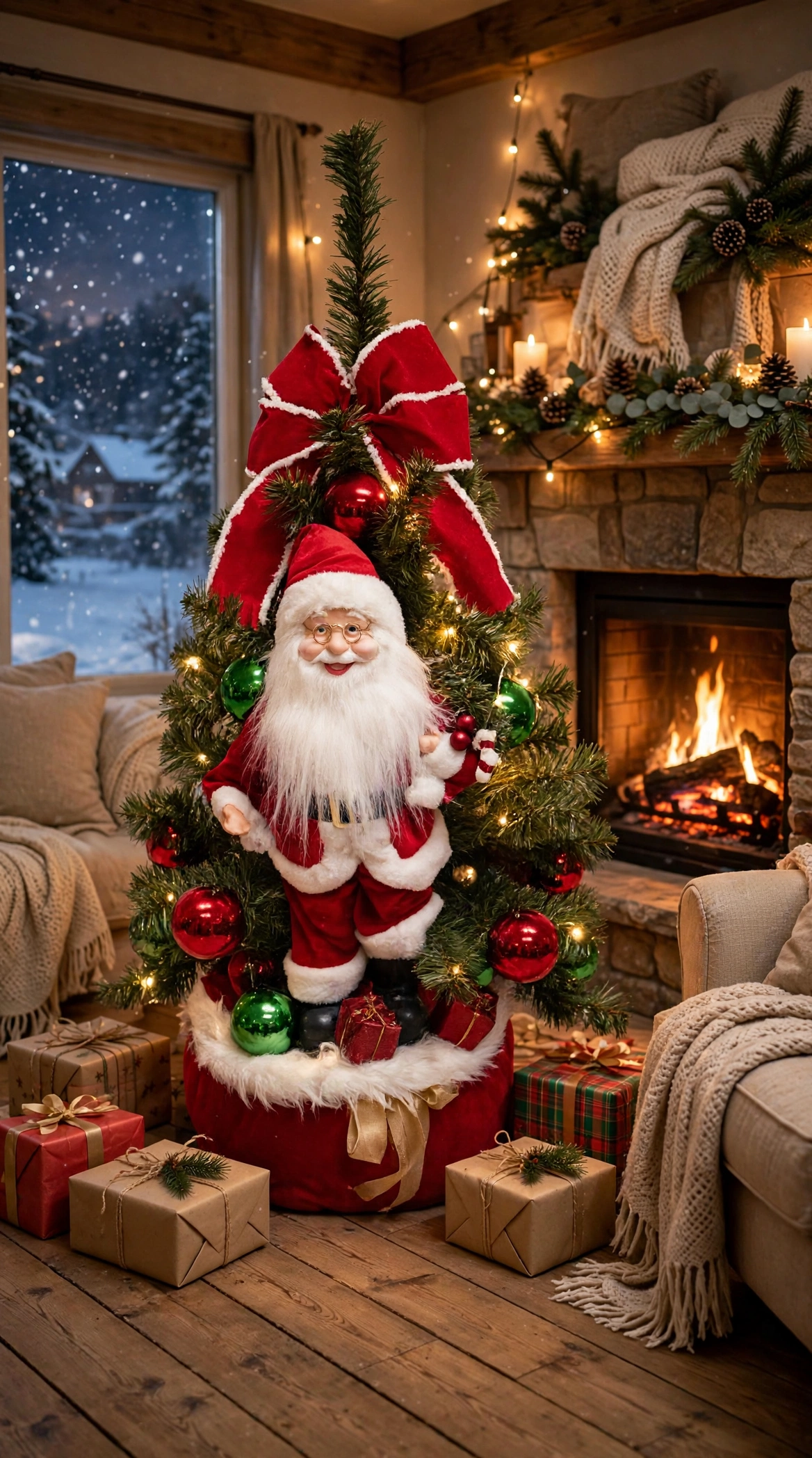 ALBERO DI NATALE CON LUCI E DECORI ALBERO DI NATALE CON LUCI E DECORI