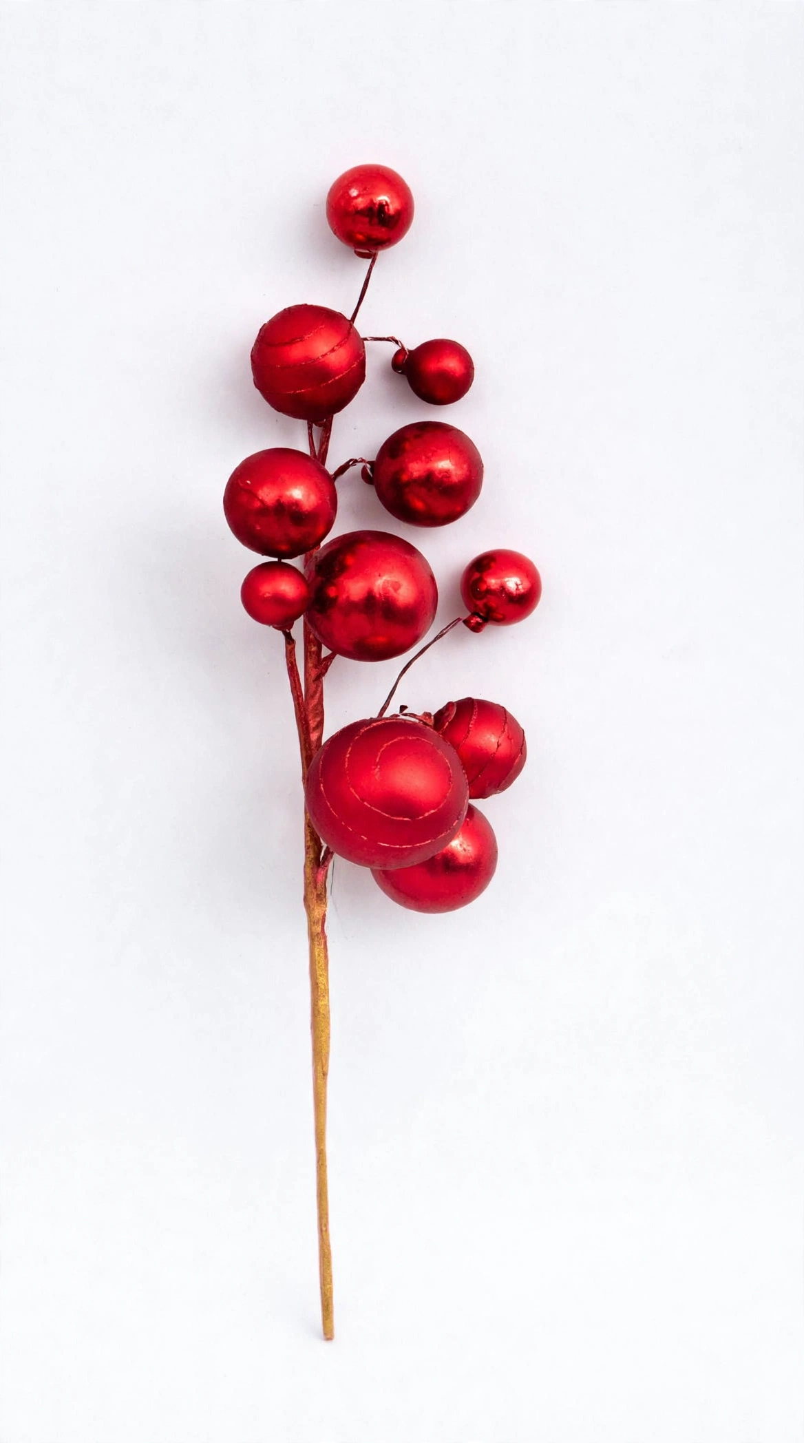 RAMO DECORATIVO CON SFERE ROSSE